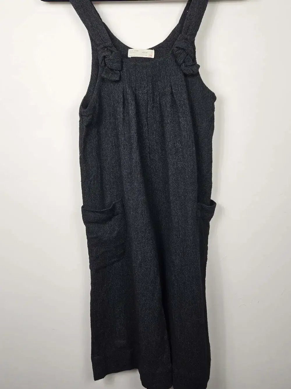 Zara Kids Wool Blend Knit Jumper Dress Size 9 (134 cm) Charcoal Grey Sleeveless